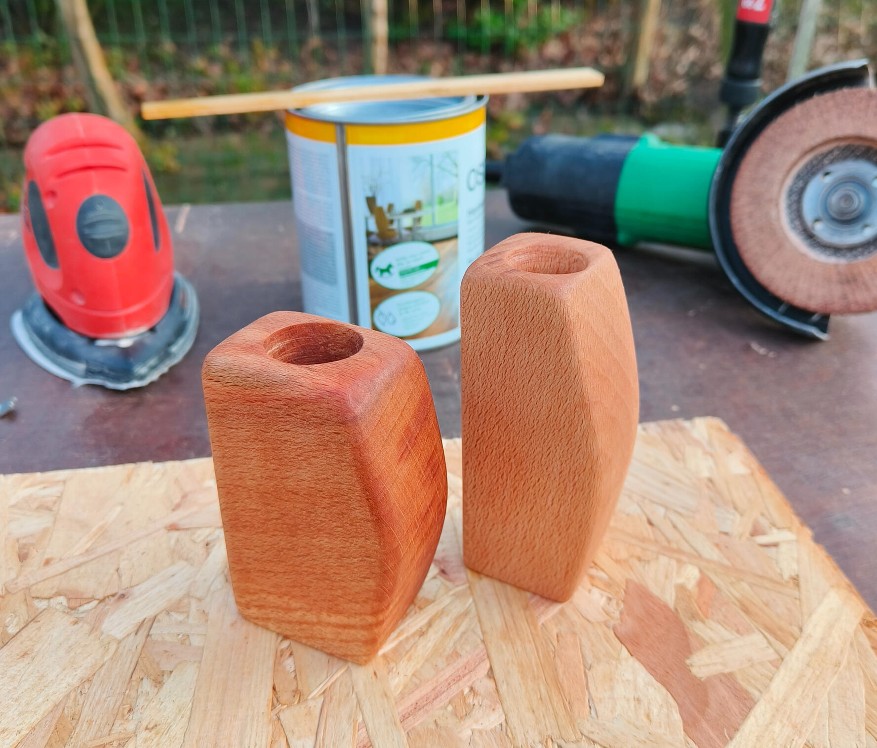 Vlak na de eerste laag olie.